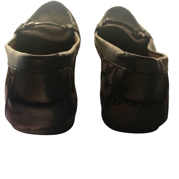 Coach embossed leather Olive loafers - Picture 4 of 10